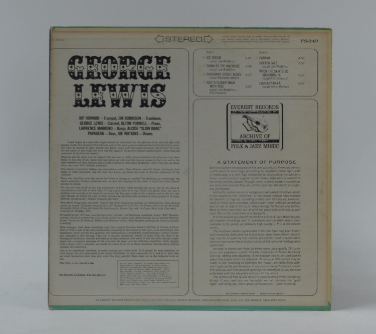 GEORGE LEWIS - "GEORGE LEWIS" 1972 US