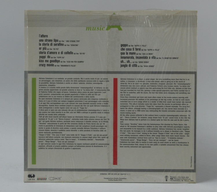 ADRIANO CELENTANO - "IL CINEMA DI ADRIANO" 1984 Italy