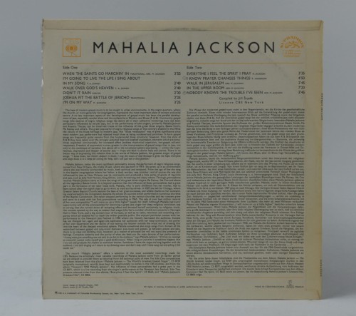 MAHALIA JACKSON - "MAHALIA JACKSON" 1970 Czechoslovakia