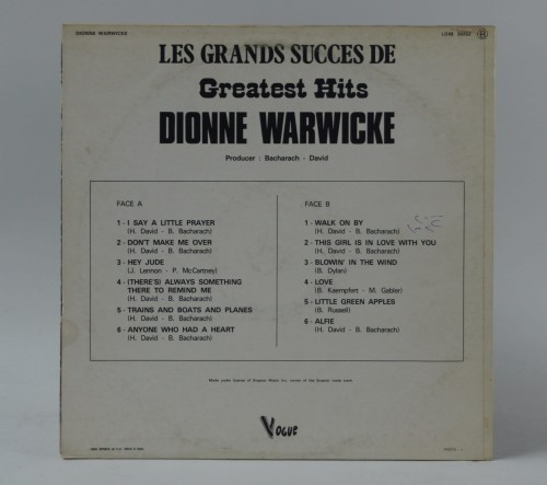 DIONNE WARWICKE - "LES GRANDS SUCCES DE DIONNE WARWICKE" 1973 France