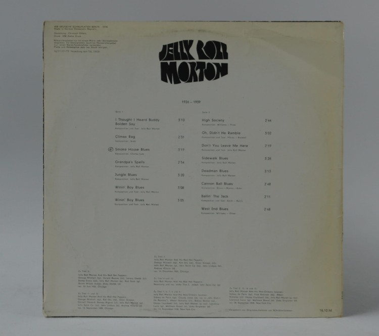 JELLY ROLL MORTON - "JELLY ROLL MORTON" 1975 German Democratic Republic (GDR)