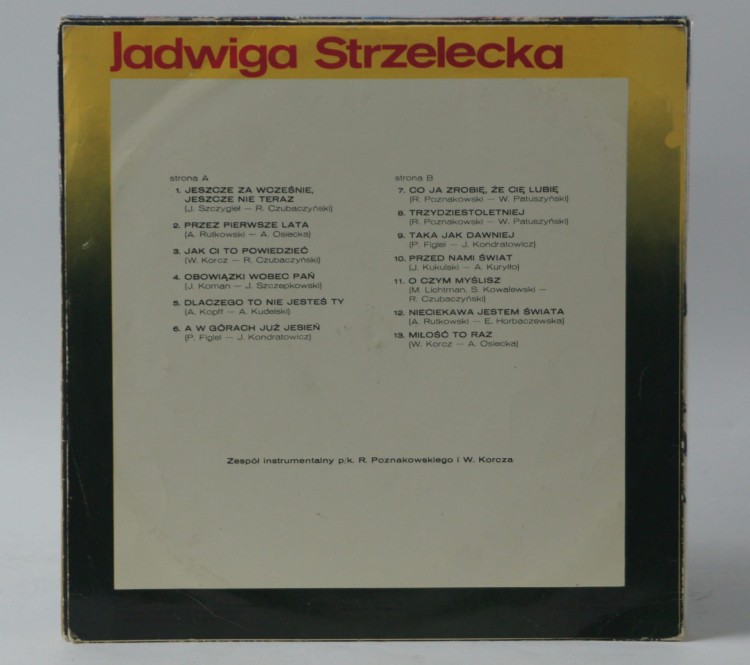 Winyl JADWIGA STRZELECKA - "CO JA ZROBIĘ ŻE CIĘ LUBIĘ..." 1974 Poland