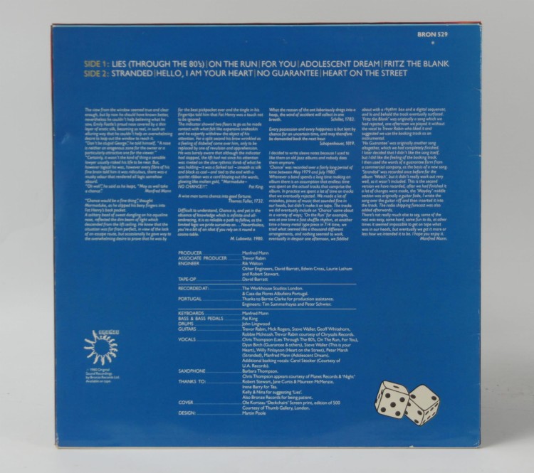 Winyl MANFRED MANN'S EARTH BAND - "CHANCE" 1980 Scandinavia