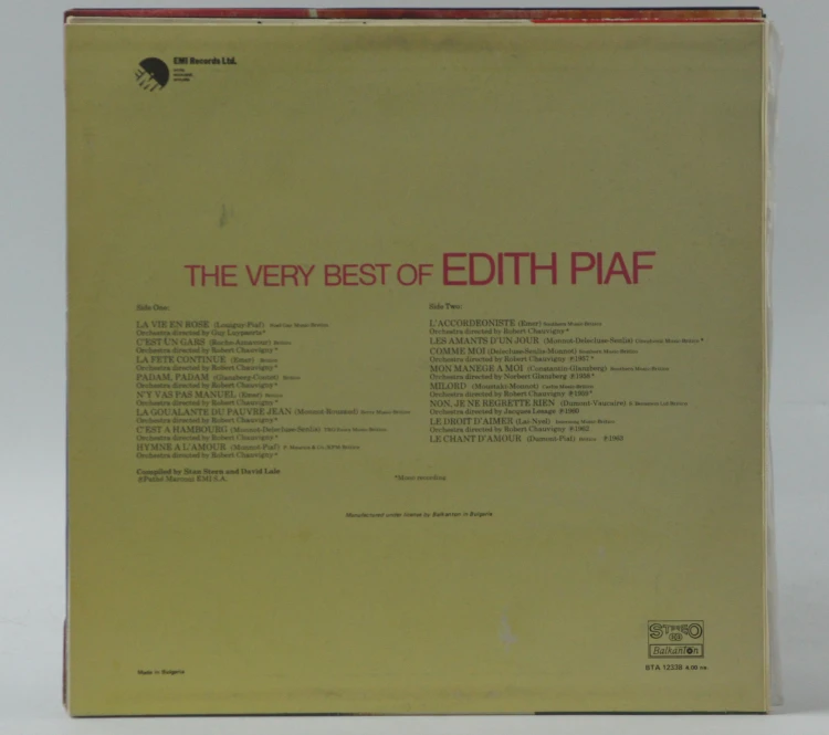 EDITH PIAF - "THE VERY BEST OF EDITH PIAF"