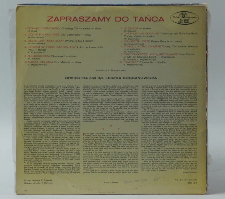 ORKIESTRA POD DYR. LESZKA BOGDANOWICZA - "ZAPRASZAMY DO TAŃCA"