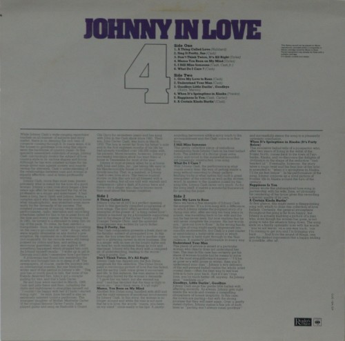 JOHNNY CASH - "JOHNNY IN LOVE"