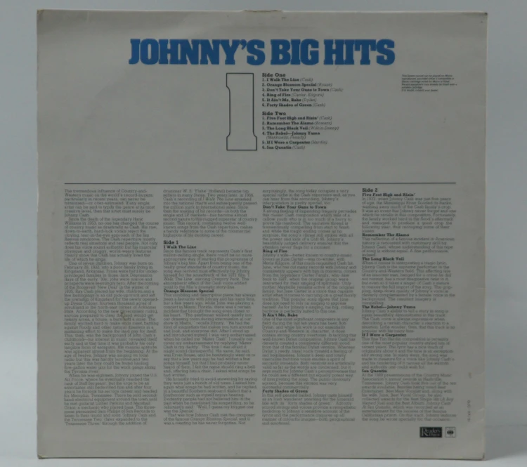 JOHNNY CASH - "JOHNNY'S BIG HITS"